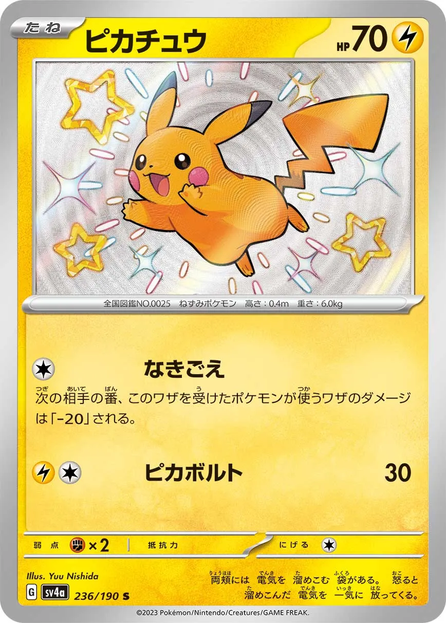 ピカチュウ [SV4a 236/190] 相場・価格チャート | みんなのポケカ相場