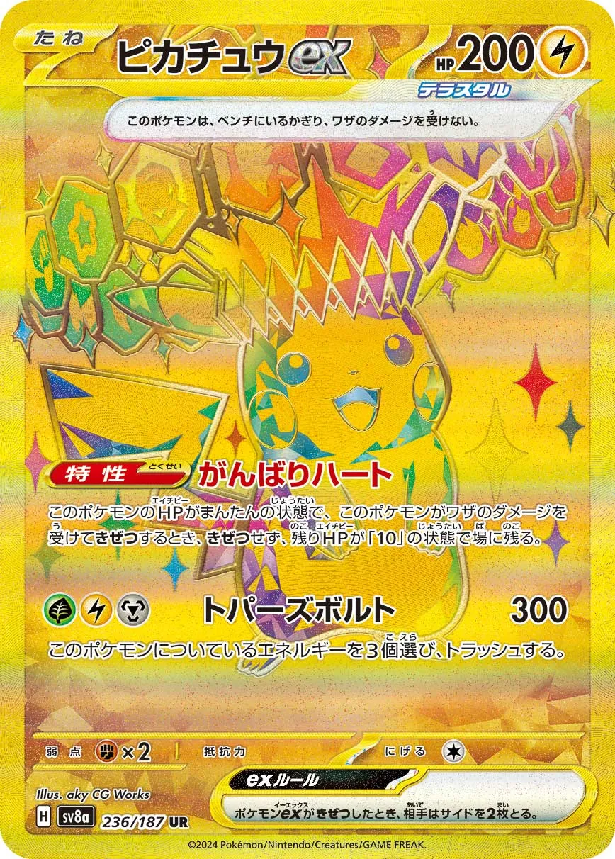 ピカチュウex [sv8a 236/187] 相場・価格チャート | みんなのポケカ相場